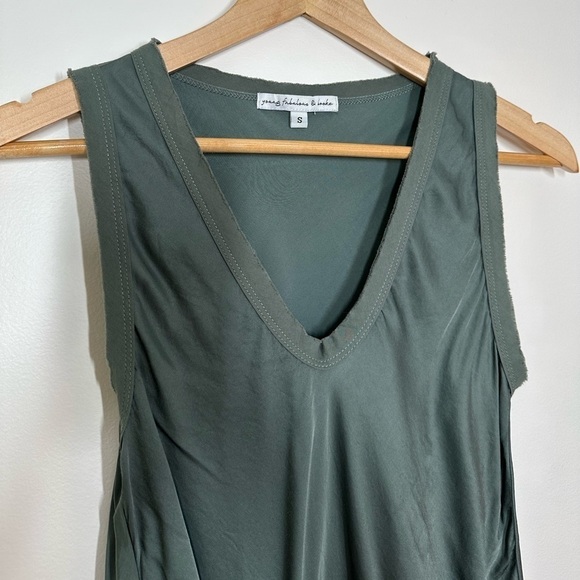 Young Fabulous &  Broke Sage Green Frayed Trim Tank Size Small - Picture 2 of 6